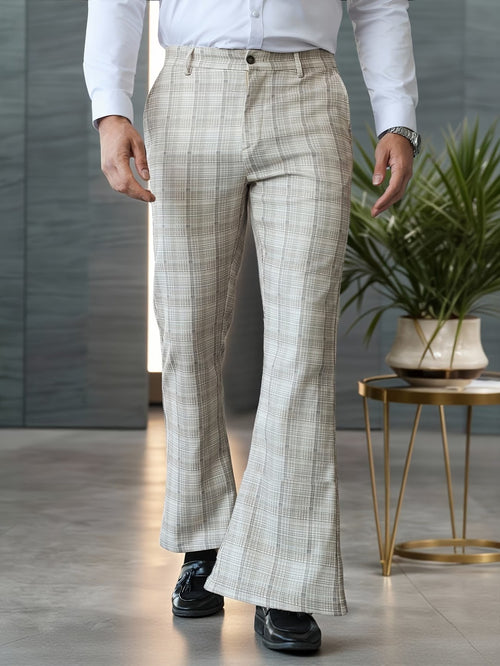 Men's Flared Plaid Pants