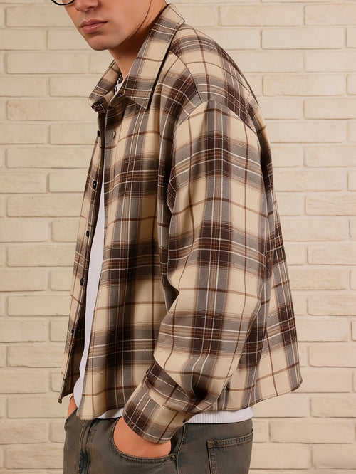 Men's Long-Sleeved Checked Shirt